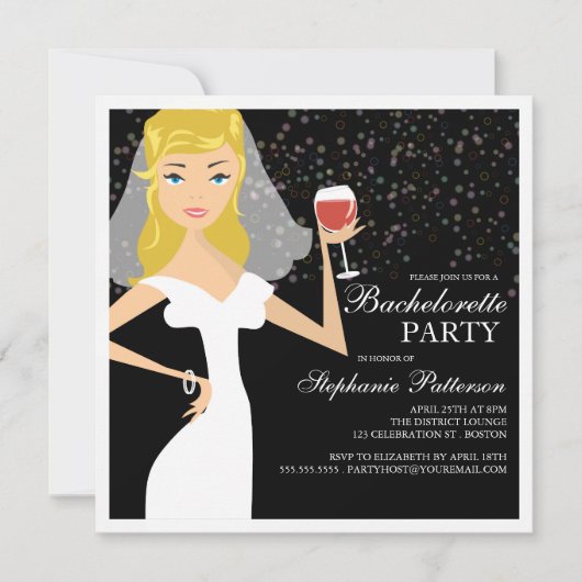 Invitation moderne de partie de Bachelorette de (Devant)