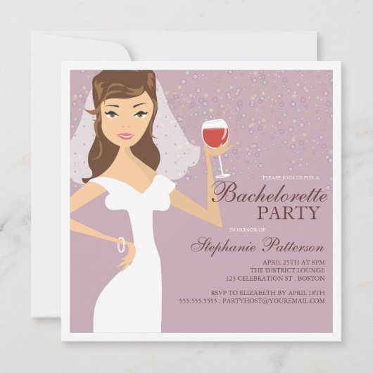 Invitation moderne de partie de Bachelorette de (Devant)