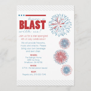 Invitation moderne de partie de feux d'artifice 4