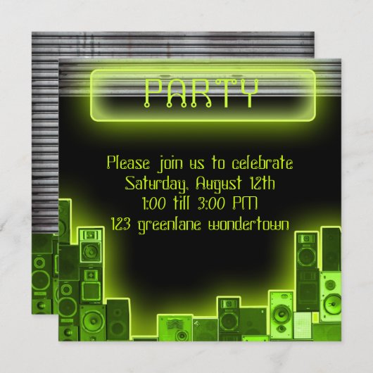 Invitation moderne de partie de musique (Devant / Derrière)