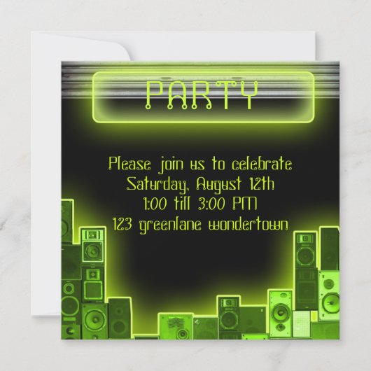 Invitation moderne de partie de musique (Devant)