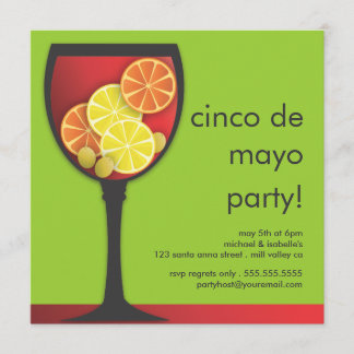 Invitation moderne de partie de sangria de Cinco