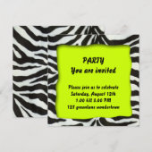 Invitation moderne de partie de zèbre (Devant / Derrière)