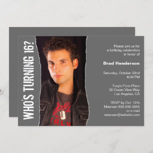 Invitation moderne de photo de fête d'anniversaire