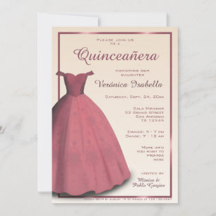 Invitation moderne de Quinceañera pour ma fête de