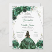 Invitation moderne de Quinceanera verte (Devant)