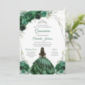 Invitation moderne de Quinceanera verte (Debout devant)