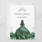 Invitation moderne de Quinceanera verte (Dos)