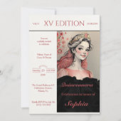 Invitation moderne de Quinceañera XV (Devant)