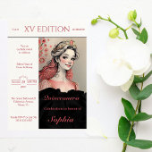 Invitation moderne de Quinceañera XV