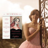 Invitation moderne de Quinceañera XV