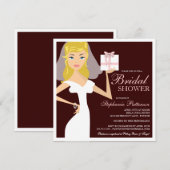 Invitation moderne de rose et de brun de Fête de (Devant / Derrière)