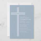 Invitation moderne de Sainte Communion avec croix (Devant)