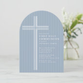 Invitation moderne de Sainte Communion avec croix (Debout devant)