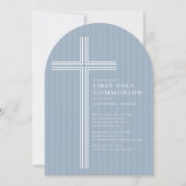 Invitation moderne de Sainte Communion avec croix (Devant)