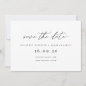 Invitation moderne de sauvegarde de date en noir e (Devant)