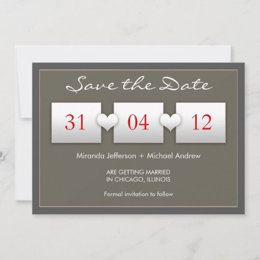 invitation moderne de save the date (Devant)