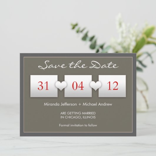 invitation moderne de save the date (Debout devant)