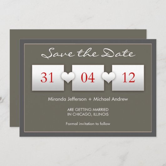 invitation moderne de save the date (Devant / Derrière)