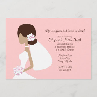Invitation moderne de silhouette de jeune mariée
