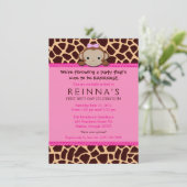 Invitation moderne de singe-fille [rose] (Debout devant)