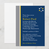 Invitation moderne de Star Bar Mitzvah (Devant / Derrière)