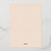 Invitation Moderne Deco Cream et Or I à Feuille (Verso)