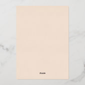 Invitation Moderne Deco Cream et Or I Feuille (Verso)