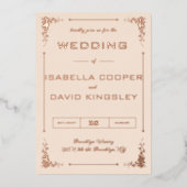 Invitation moderne Deco Cream et Or I Foil (Recto)