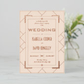 Invitation Moderne Deco Cream et Or I Foil (Debout devant)