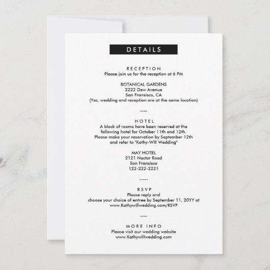 Invitation Moderne Décontracté 4 Photo Booth All in One Maria (Dos)