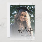 Invitation Moderne Décontracté manuscrit photo Graduation (Devant)