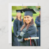 Invitation Moderne Décontracté Script Photo Graduation Invita (Dos)