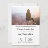 Invitation Moderne Décontracté W/ Photo & Citation Graduation (Dos)