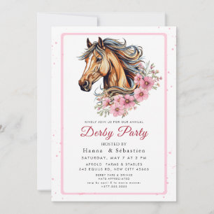 Invitation Moderne Derby Party Chevalin