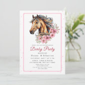 Invitation Moderne Derby Party Chevalin  (Debout devant)