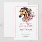 Invitation Moderne Derby Party Chevalin  (Devant / Derrière)