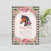 Invitation Moderne Derby Party de chevaux de course Équestre (Debout devant)