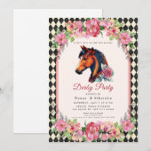 Invitation Moderne Derby Party de chevaux de course Équestre (Devant / Derrière)