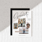 Invitation Moderne Design Graduation Quatre Photo Collage Gra