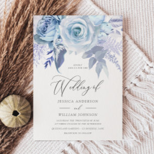 Invitation Moderne design tendance Dusty Blue Mariage