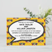 Invitation Moderne Designer Love Fun Comic Mariage (Debout devant)