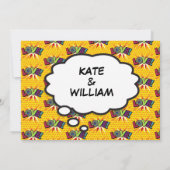 Invitation Moderne Designer Love Fun Comic Mariage (Dos)