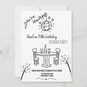 Invitation moderne dessinée à la main pour une soi