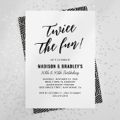 Invitation Moderne Deux Fois La Fun Joint Anniversaire