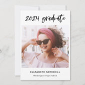 Invitation Moderne | Deux photos et texte manuscrit (Devant)