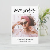 Invitation Moderne | Deux photos et texte manuscrit (Debout devant)