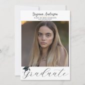 Invitation Moderne Diplômé à la mode Photo Cap Graduation (Devant)