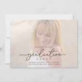 Invitation Moderne Diplômé Simple Élégant Or Deux Photo (Dos)