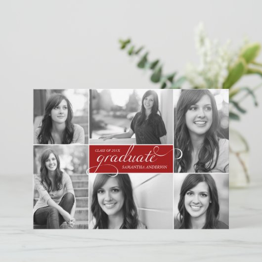 Invitation moderne d'obtention du diplôme de (Debout devant)